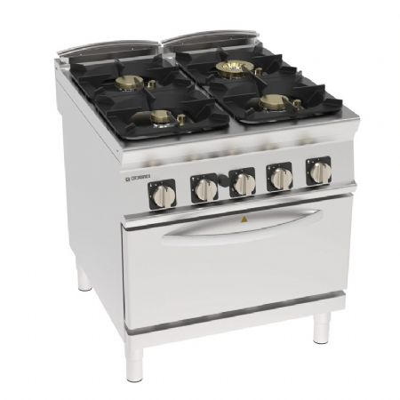 Fourneau  gaz 4 bruleurs sur four GN2/1 - 44kW