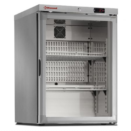 Mini armoire réfrigérée ventilée à porte vitrée 150 L positive acier inox - Diamond Promo - PFV202-R6X/G Mini armoire réfrigérée ventilée à porte vitrée 150 L positive acier inox - Diamond Promo - PFV202-R6X/G