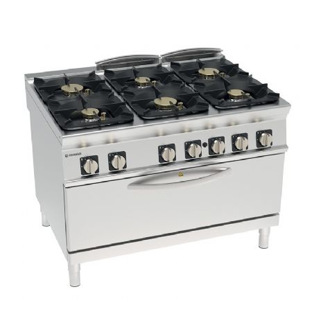 Fourneau  gaz 6 bruleurs sur four extra large - 57kW