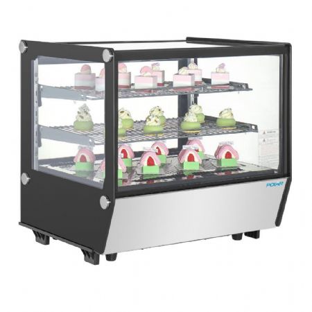 Vitrine comptoir présentation positive 120 L 702 mm noire carrée - Polar - PG003
