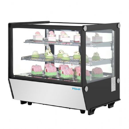 Vitrine comptoir présentation positive 120 L 702 mm noire carrée - Polar - PG003