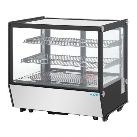 Vitrine de comptoir positive carre noire 120 litres