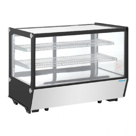 Vitrine comptoir présentation positive 160 L 880 mm noire carrée - Polar - PG004