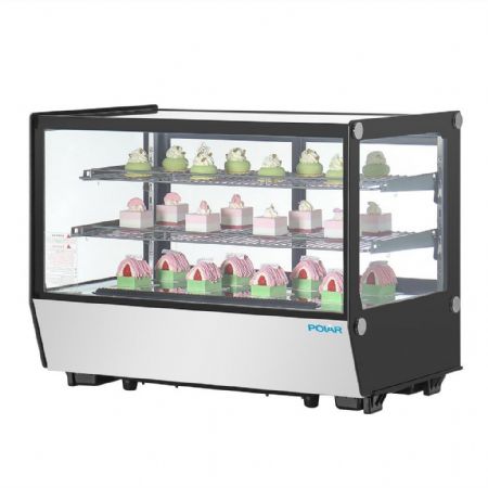 Vitrine comptoir présentation positive 160 L 880 mm noire carrée - Polar - PG004