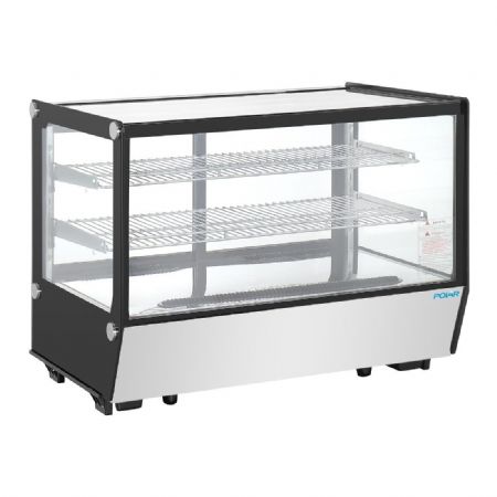 Vitrine de comptoir positive carre noire 160 litres