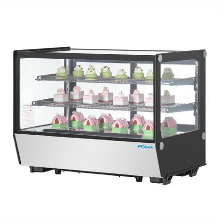 Vitrine de comptoir positive carre noire 160 litres