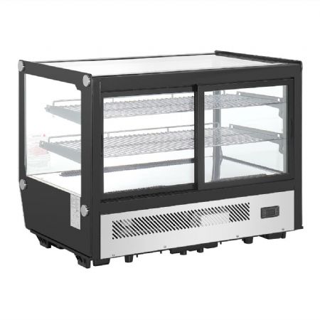 Vitrine de comptoir positive carre noire 160 litres
