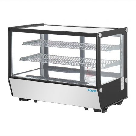 Vitrine de comptoir positive carre noire 160 litres