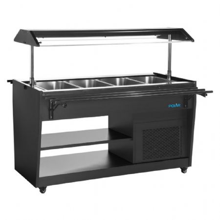 Buffet réfrigéré capacité 4 x GN 1/1 en acier et verre 1058x740x1356 mm - Polar - PG007