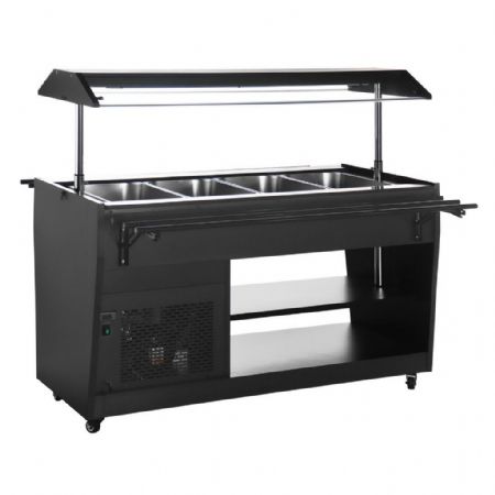 Buffet réfrigéré capacité 4 x GN 1/1 en acier et verre 1058x740x1356 mm - Polar - PG007
