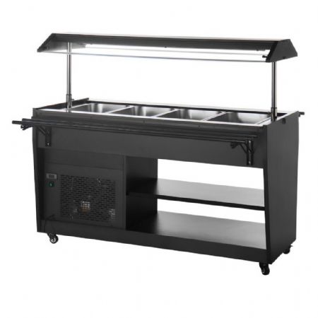 Buffet réfrigéré capacité 4 x GN 1/1 en acier et verre 1058x740x1356 mm - Polar - PG007