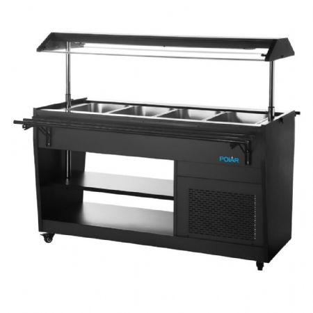 Buffet réfrigéré capacité 4 x GN 1/1 en acier et verre 1058x740x1356 mm - Polar - PG007 Buffet réfrigéré capacité 4 x GN 1/1 en acier et verre 1058x740x1356 mm - Polar - PG007