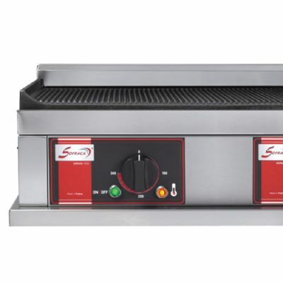 Plaque  snacker inox lectrique spcial hamburger 2 zones de chauffe surface rainure