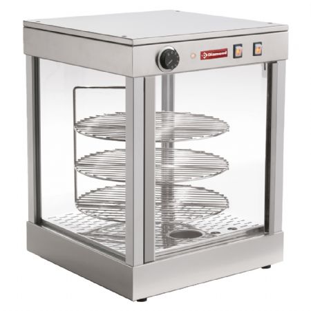 Vitrine chauffante rotative pour pizza diametre 380 mm
