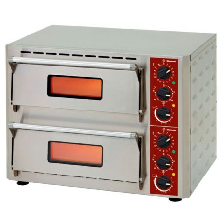 Petits four à pizza pro électrique 2 chambres 430 mm - Diamond Promo - PIZZA-QUICK/43-2C