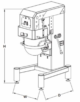 Batteur planétaire 40L triphasé avec vitesses variables