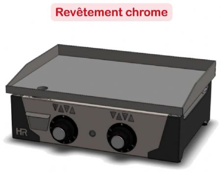 Plancha à gaz en inox avec plaque chromée - 15mm d'épaisseur - 600x470x230 mm