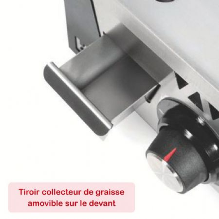 Plaque à Snacker Gaz plaque acier rectifié 15 mm 8 kW - Hr Fainca - PLC6100RT