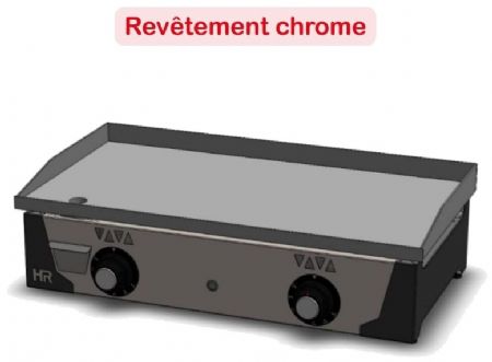 Plancha à gaz en inox avec plaque chromée - 15mm d'épaisseur - 800x470x230 mm