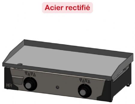 Plancha à gaz en inox avec plaque en acier rectifié - 15mm d'épaisseur - 800x470x230 mm