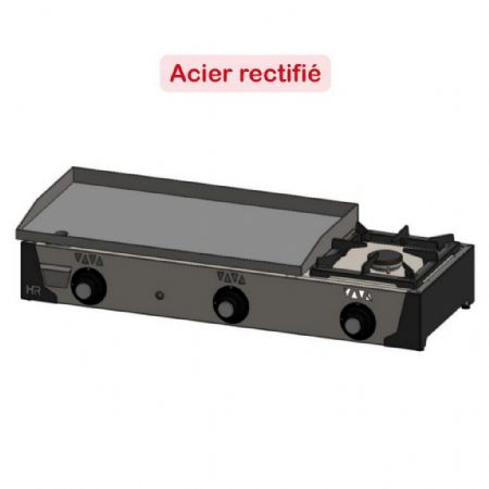 Plaque à Snacker Gaz Plaque acier rectifié 15 mm 2 zones de chauffe - Hr Fainca - PLC8100RTF
