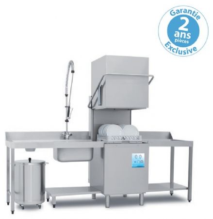 Lave-vaisselle professionnel à capot avec panier 500 x 500 mm - Furnotel - PLUVIA280DG