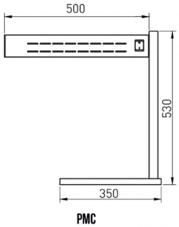 Lampe de réchauffage en inox adpatée pour plaque de maintien en température - 330 W