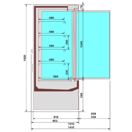 Meuble réfrigéré noir 3 portes battantes positif - Diamond Promo - PML20-H5