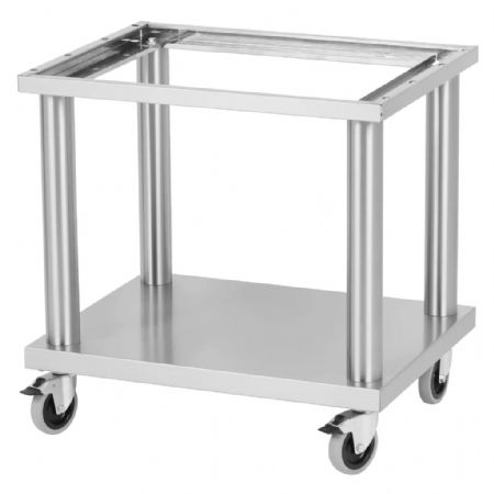 Soubassement mobile ajouré sur roulettes avec armature apparente