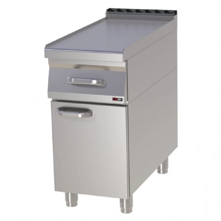 Plan de travail inox équipé d’1 tiroir GN 1/1 et d’1 porte