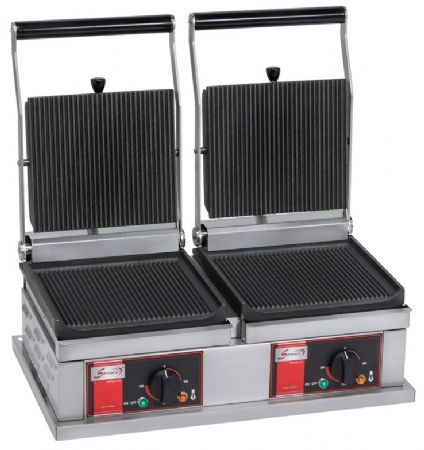 Grill panini professionnel double fonte 4 plaques rainurées - Sofraca - PPM2