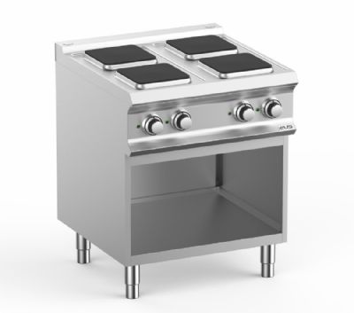 Cuisinire lectrique sur armoire ouverte 4 plaques de 2,6kW - Profondeur 700mm