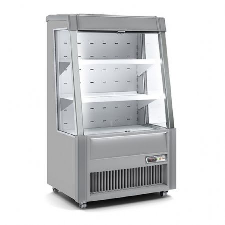 Vitrine libre service positive grise 288 L ouverte sur l'avant - Docriluc - PRO-90 Vitrine libre service positive grise 288 L ouverte sur l'avant - Docriluc - PRO-90