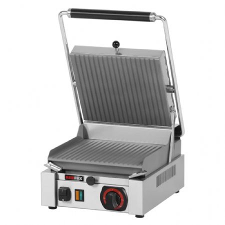 Gril de contact électrique à rainures double face surface haute striée alimentation monophasé