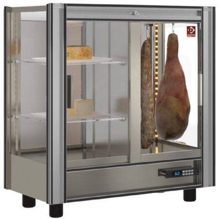 Vitrine réfrigérée professionnelle noire 860 mm positive avec réserve - Diamond - PSA-1-R6