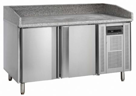 Table à pizza avec dessus granite et 2 portes pleines positif - Tefcold - PT1200