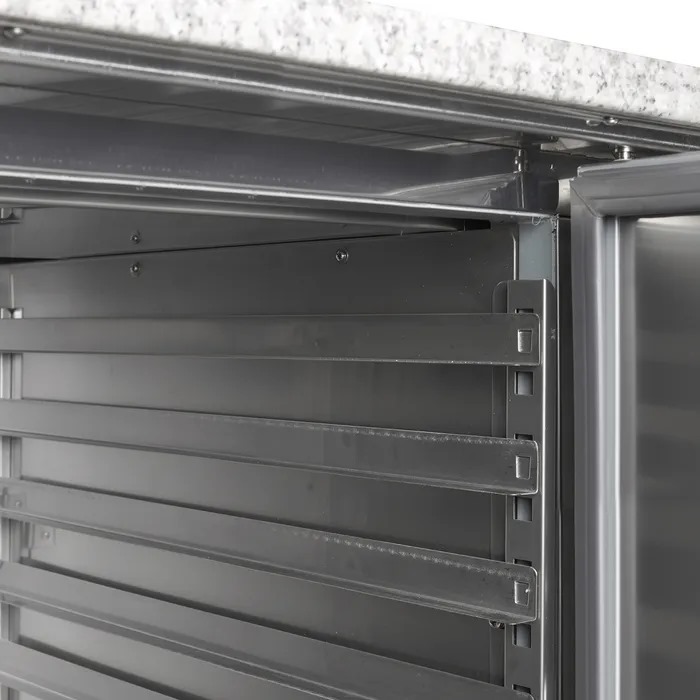 Saladette inox réfrigérée positive 240 Litres, 2 portes & 2 bacs GN