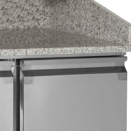 Table à pizza avec 2 portes pleines positif inox 370 L +2 à +10 °C - Tefcold - PT1310