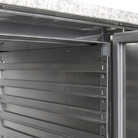 Table  pizza granite 3 portes +2C / +10C avec 6 bacs GN1/4