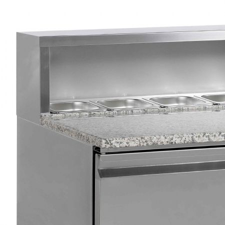 Meuble à pizzas comptoir GN1/1 - 2 portes pleines inox 225 L +2 à +10 °C positif - Tefcold - PT920
