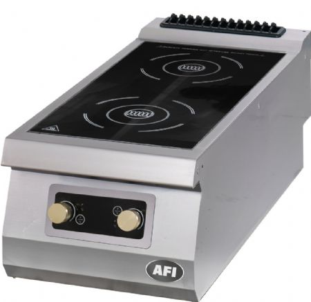 Plaque  induction lectrique pro avec 2 zones de chauffe  poser - profondeur 900 mm