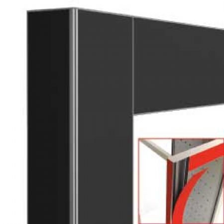 Vitrine panoramique avec deco noire