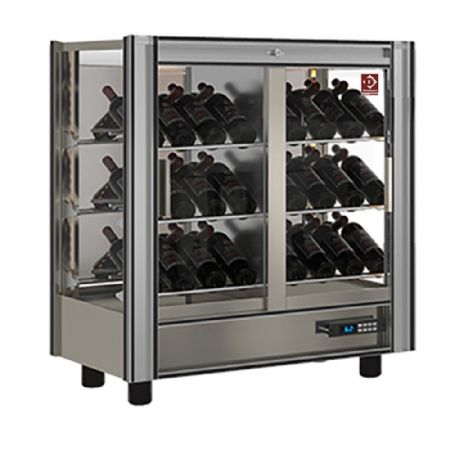 Armoire réfrigérée vitrine à vins Lt. 216 modulable positive aluminium 860x530x938 mm - Diamond - PVV-2-R6