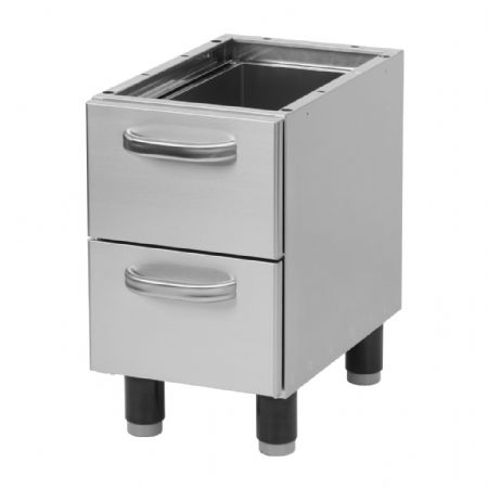 Soubassement à façade pleine intégrant 2 tiroirs