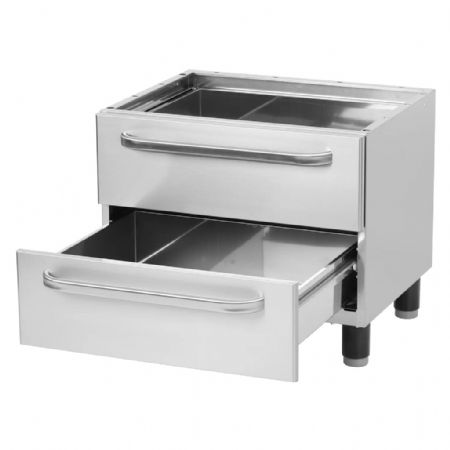 Soubassement cloisonné intégrant 2 compartiments tiroirs