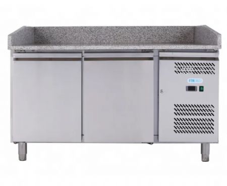 Meuble  pizzas dessus granit et dosseret +2/+10c avec 2 portes 600x400mm