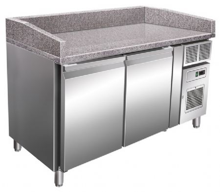 Table à pizza avec dessus granit 2 portes plage +2/+8°C - Nosem - PZ2601TNA