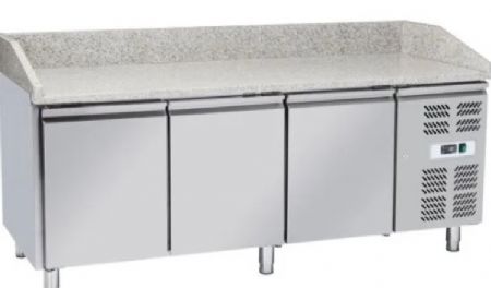 Meuble  pizzas avec plan de travail en granit  3 portes +2/ +8C - 580L