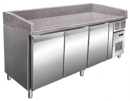 Table à pizza dessus granit 3 portes plage positive +2/+8°C - Nosem - PZ3601TNA