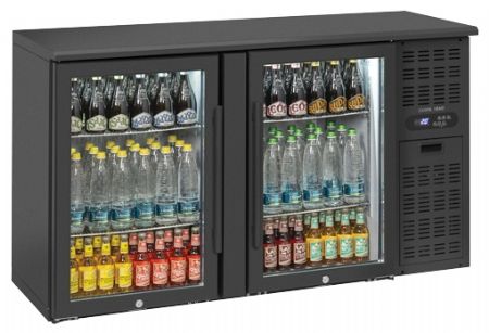 Arrière-bar réfrigéré 2 portes vitrées à charnières 315 L +2/+8°C - Coolhead - QBG 200